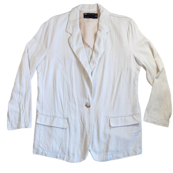 ASOS Tops - ASOS Design Linen Blend Relaxed Ivory Blazer Women's Size US 6